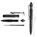Sminiker Professional Tactical Pen with 6 ink refills Aircraft Aluminum Pen With Glass Breaker Writing Multifunctional Tool (Black)