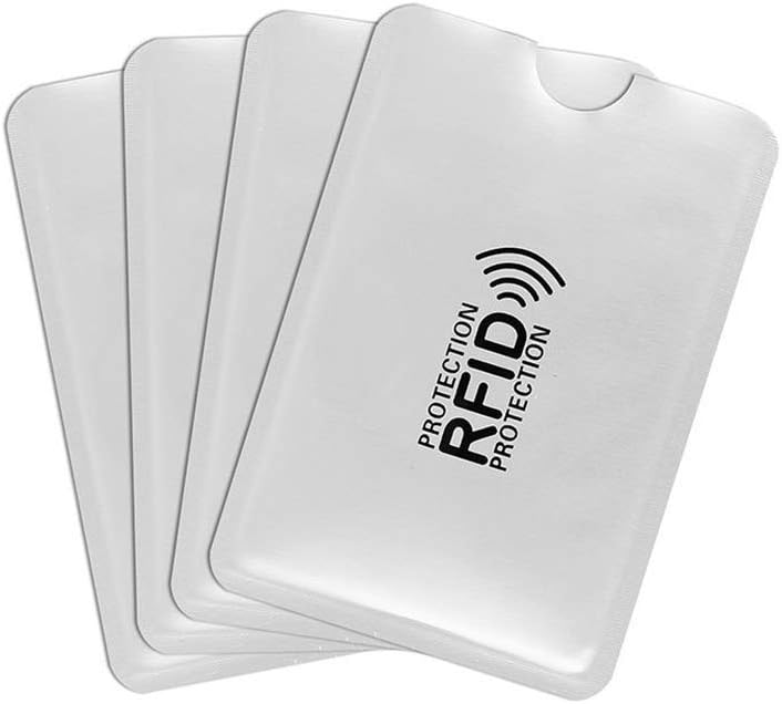 10 Set Anti Rfid Wallet Blocking Reader Lock Credit Card Holder Id Bank Card Case Protection Metal Credit NFC Holder Aluminium fits Wallet/Purse (9163mm, TYPE 1)