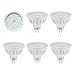 Bombillas MR16 LED Gu5.3 Reflector,Equivalente 50W Blanco Natural 4000K 600LM RA85,No Regulable AC/DC 12V,5 Piezas.