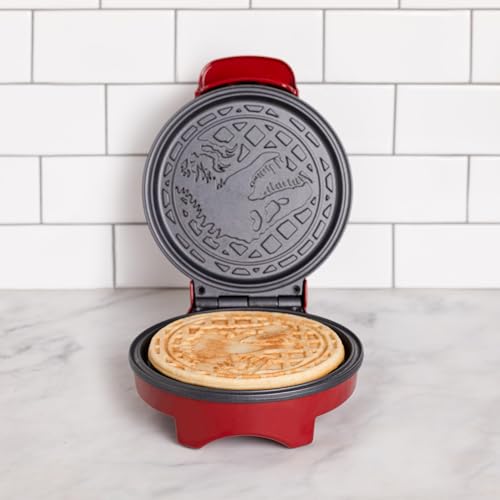 Image of Uncanny Brands Jurassic Park Waffle Maker - T-Rex on Your Waffles - Waffle Iron
