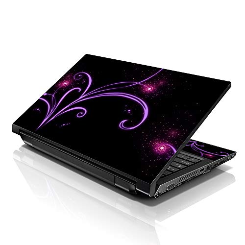 Image of LSS 15 15.6 Inches Laptop Notebook Skin Sticker with 2 Wrist Pads - Reusable Cover Protector Vinyl Sticker Cover Decal Fits 13 inch - 16 inch HP Asus Acer Samsung - Abstract Purple Pattern