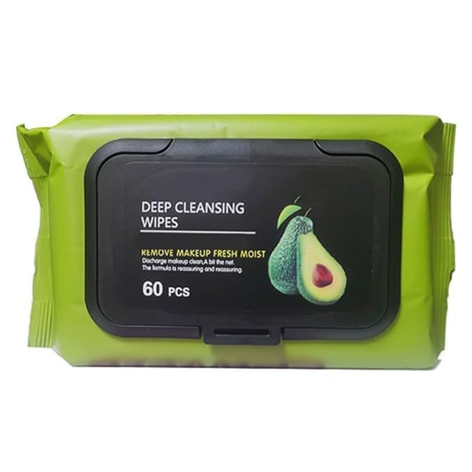 Makeup Remover Wipes Moisturising avocado Facial Wipes Effortlessly Erase Makeup, Hydrate Soothe Skin Cleansing Makeup Remover Wet Wipes for women, girls Refreshing Mattifying Wipes-picture-37