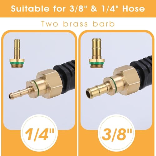 44inch Sprayer Wand, 3/8" & 1/4" Brass Barb Universal Sprayer Wand Replacement, Stainless Steel Sprayer Parts with Shut off Valve & 2 Hose Clamps, Spray Wands for Garden Hose, 1/2" Connector by Ryscam - Image 3