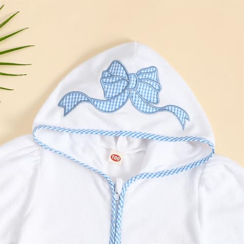 Image of Baby Girls Boys Terry Cloth Swim Cover Up Zip Up Hooded Bathing Suit Coverup Wraps Kid Summer Pool Beach Swimsuit