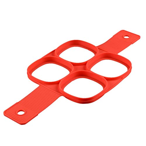 Moulle À Pancake Omelette Silicone Maker - 4Cercles Moule À Gâteau en Silicone Moulle À Cake Réutilisable Antiadhésif en Forme De Coeur/en Forme De Fleur/Rond/Carré