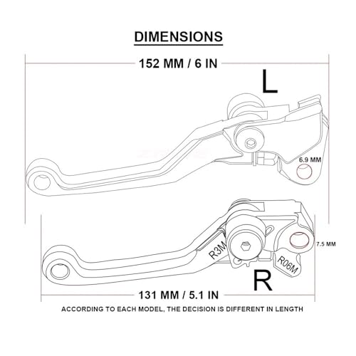 Leviers de commande CRF 250L pour remplacer les pièces usées