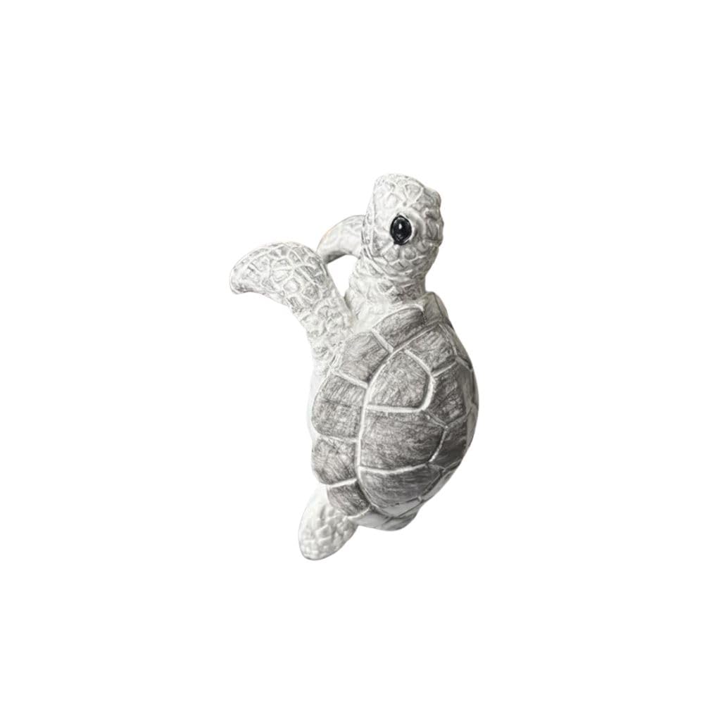 Buyshire Grey Resin Turtle Pot Hanger And Garden Ornaments Outdoor Decor - Whimsical Turtle Plant Pot Hugger, Hanging Plant Pot Edge Figurine, Mini Resin Animals Planter Sculpture, Plant Hanging Ornament Set (Grey)