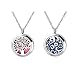 2pcs Choker Essential Oil Pendant Necklace Gift Set with 316L 22.8-24" Stainless Steel Chain ,Refill Pads
