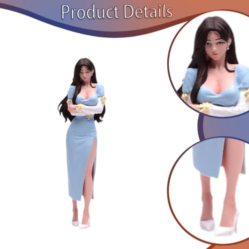 Figura a Escala 1/18 Decoración Arquitectónica Pintada a Mano Vestido Azul 2