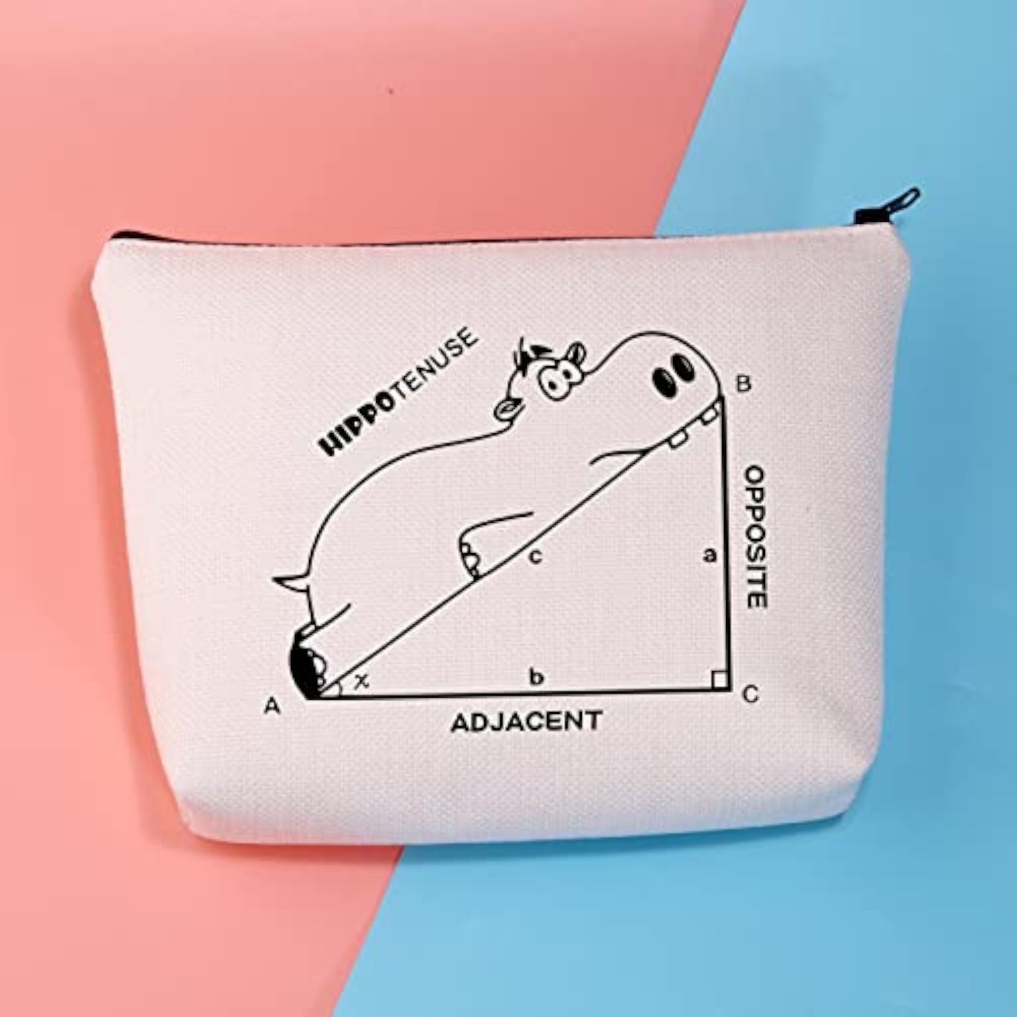 Hippo Lover Gifts Hippo Makeup Bag, Cute Zipper Pouch