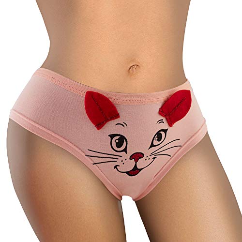 Ebsem Kitten Panty Cute&Sexy Hipster Bikini Women's Funny Undies Underwear Pussycat Novelty Design