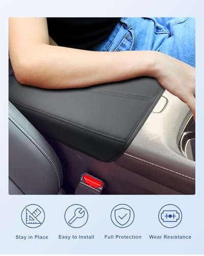 Image of CDEFG for 2025 2026 Nissan Murano Accessories Center Console Cover, for 2025 2026 Nissan Murano Armrest Cover Middle Console Pad Arm Rest Cushion Leather Cover