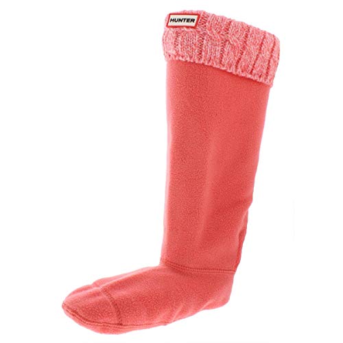 Hunter Women's Original Six-Stitch Cable Boot Socks, Rhythmic Pink Marl, Large - US