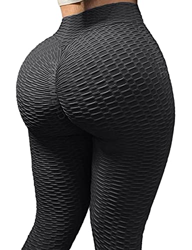 Chriamille High Waisted Butt Lifting Anti Cellulite Workout Leggings for Women Scrunch Yoga Pants Slimming Booty Leggings