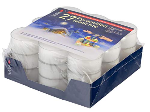 Sigro 27 Pieces Premium Tealights Candles with Transparent Grommet for Pyramids Set Wax, White, One Size - Image 2