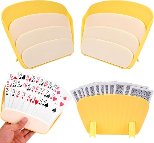 Pipihome Sujeta Cartas, 4 Piezas Soporte para Naipes, Soporte para Juego de Cartas, Sujeta Cartas Naipes para Niños Adultos Personas Mayores, Liberar Las Manos, para Todo Tipo de Juegos de Cartas (A)
