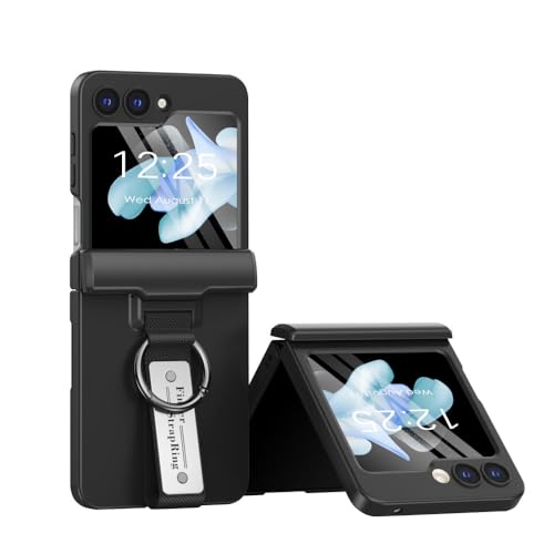 Coque Samsung Z Flip 5 antichoc rigide PC noir charnière à ressort Flip5 5G