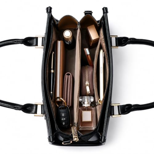 Image of EXOTIC Premium Orlina Duotone Structured Tote Bag for Women | PU Leather Handbag | 2 Compartments with Center Zip | Detachable Sling Strap | Office & Daily Use