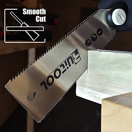 Image of RUITOOL Japanese Hand Saw, 7 Inch Finish Cutting Pull Saw, Double Edge SK5 Flexible Blade Woodworking saw