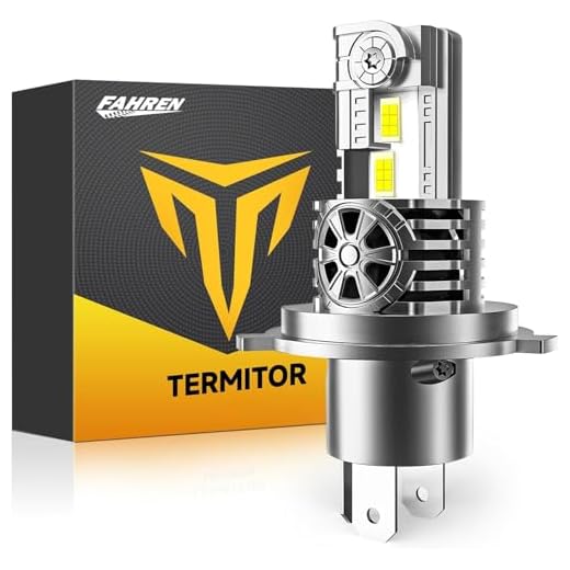Termitor H4/9003/HB2 LED Bulb for Motorcycle Hi/Low Beam, 18000LM 800% Super Brighter, 1:1 Halogen Size, 6500K Cool White, 70000Hrs Long Service Life with Cooling Fan, Plug and Play, Pack of 1