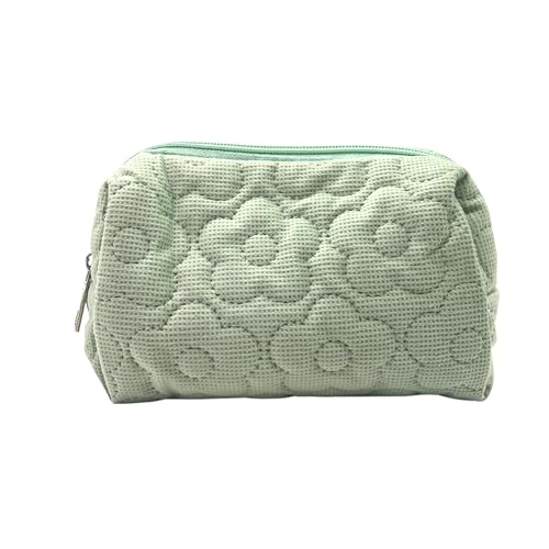 Glam'Up Paris – Estuche de Maquillaje Acolchado – Tejido Suave – Estuche de Viaje – Bolsa de Maquillaje de Viaje, diseño Floral, Color Verde, Verde, Estuche multifunción