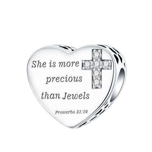 Image of LUXILLA Love You Best Friend Grandma Wife Heart Charm 925 Sterling Silver Charms Fit for Bracelets Necklace Jewelry Gift for Women