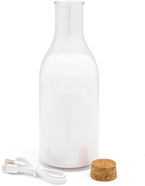 Luckies of London Rechargeable USB Lamp-LED Nursery Night Light in A Cute Bottle, White, 20 x 7.5 x 7.5 cm