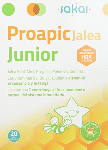 Sakai Proapic Jalea Junior 20 Viales, color Amarillo, 10 ml - Pack de 20