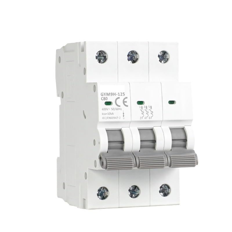 Disjoncteur 10 kA 80A 125A bipolaire tripolaire quadripolaire 230V 400V unitaire