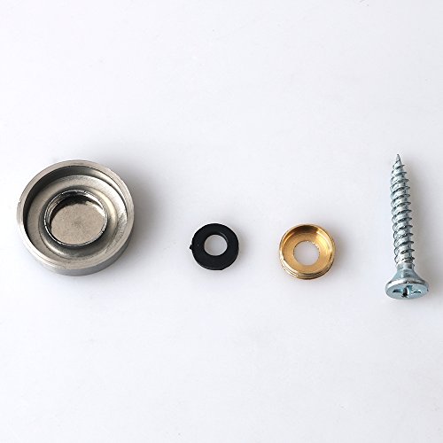 Alise 20 Pcs 4/5" Dia Sus 304 Stainless Steel Decorative Mirror Screws Cap Cover Nails,Brushed Finish #TOP6