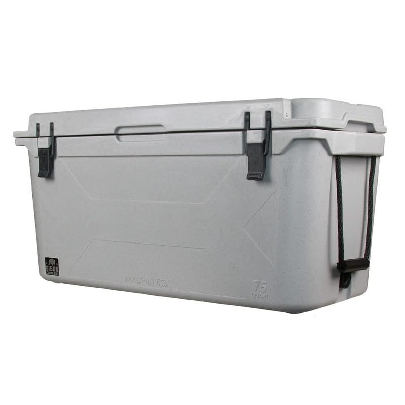 Bison 75 Quart Hard Cooler, Camping Cooler, Fishing Cooler, Insulated Cooler, Boat Cooler, Rotomolded Cooler, Ice Chests, Camping Coolers, Marine Cooler, Hard Shell Cooler