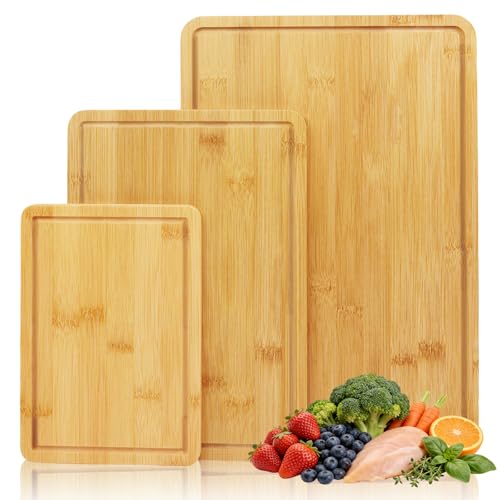 Set de 3 Tablas de Cortar de Bambú con Surcos Profundos miniatura 1