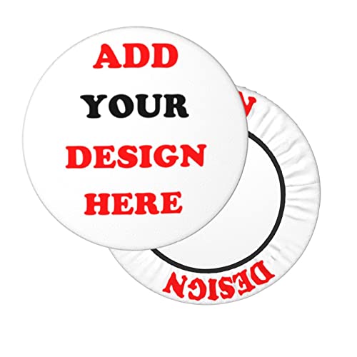 Custom Round Bar Chair Cushion Cover, Personalized Your Name Photo Text Stool Cover Washable Round Chair Case (12/13/14Inch) (14 inch)