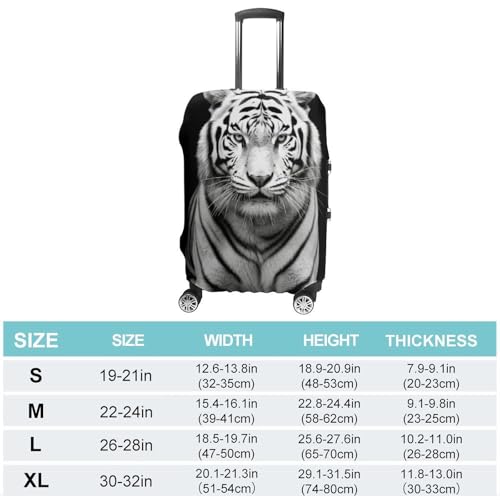 Black And White Tiger Suitcase Covers Luggage Protector - Travel Elastic Baggage Case Protective, Washable Anti-scratch Large Suit Case Cover for Suitcases Fits 19-32 Inch Luggages S2