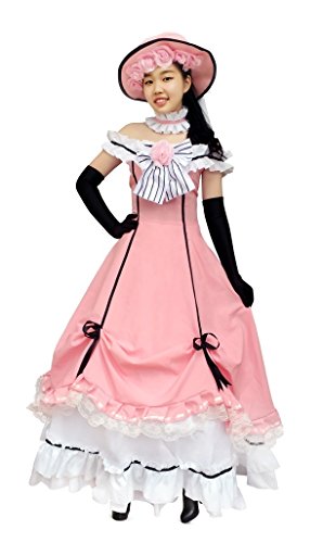 DAZCOS US Size Lace Kuroshitsuji Ciel Pink Lolita Cosplay Dress Costume (Women S)
