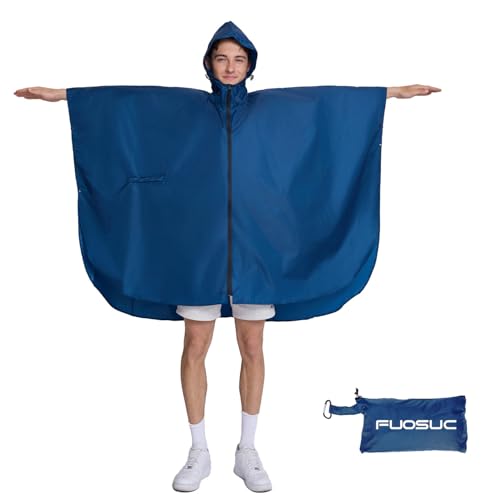 Image of Hooded cape style waterproof raincoat suitable for outdoor activities, hiking, mountaineering, and both men and women