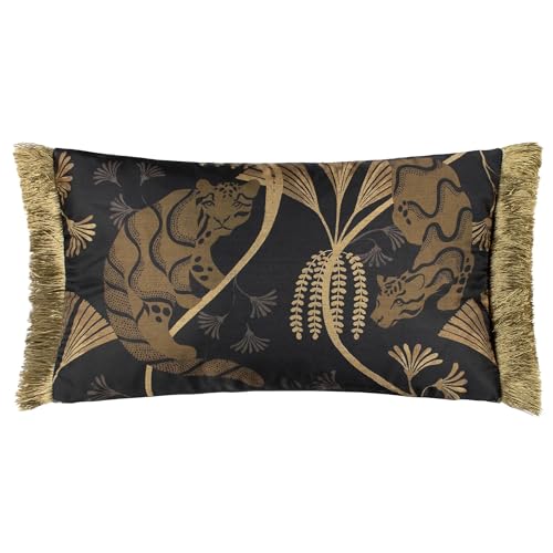 Paoletti Moondusk Jacquard rechteckige Kissenbedeckung, Noire Black