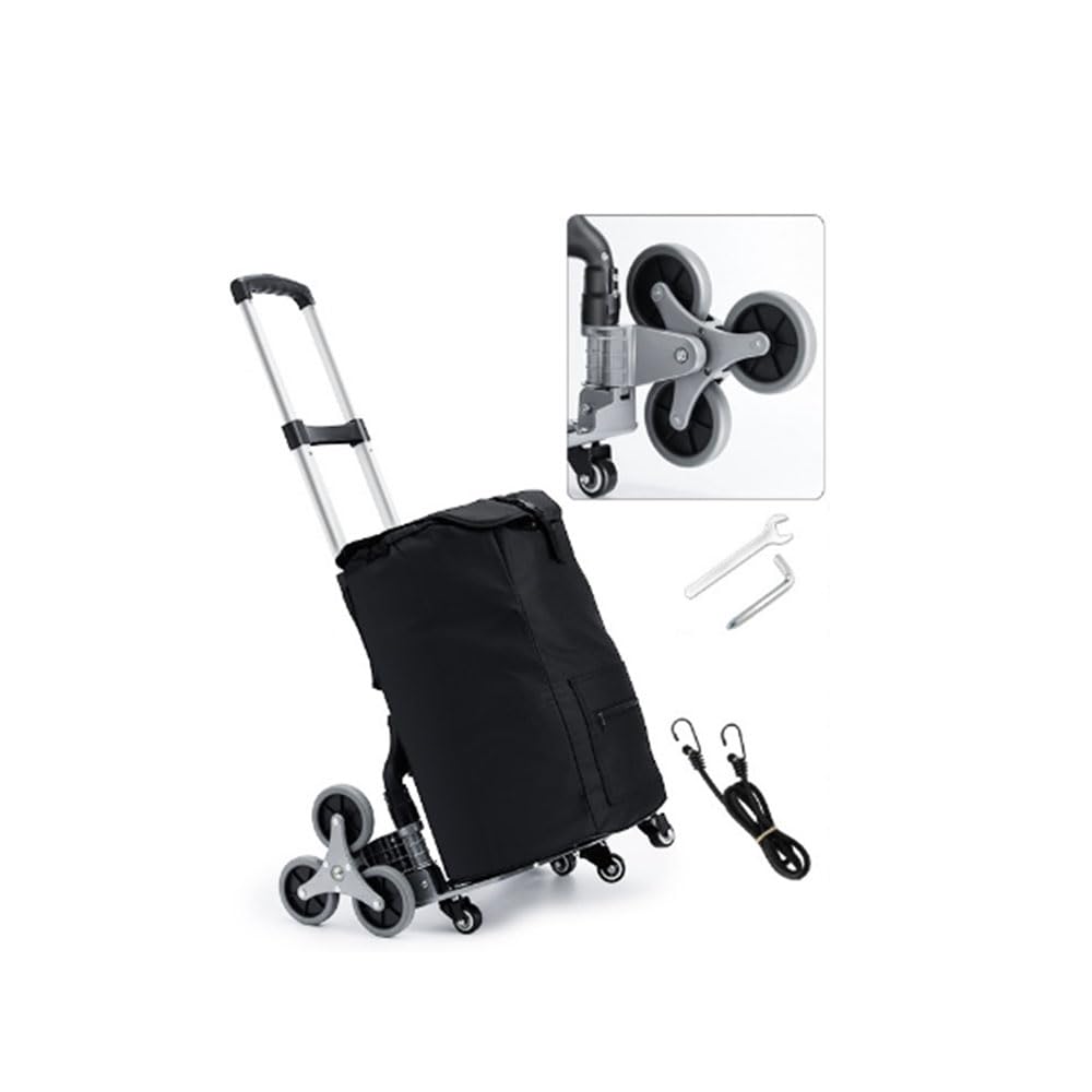 Carro de Compras, Carro de Mano Plegable del Transporte con la Carretilla de Compras Ajustable del cordón del Bungee sobre Las Ruedas para el Recorrido móvil Interior y al Aire Libre