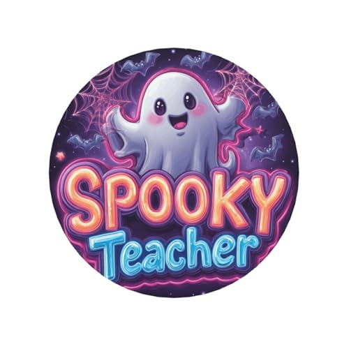 Coquette Ghost Neon Spooky Teacher Halloween Magneti magnetici rotondi per frigorifero per cucina durevole con magnetismo duraturo