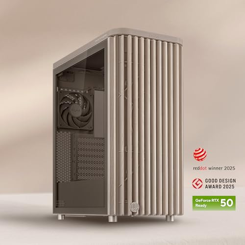 ASUS ProArt PA401 Wood Edition Beige ATX PC case with Tempered Glass Side Panel; Supports GPUs up to 315mm, 240mm Radiator, 160x32mm Fans, Power/Reset Lock, Detachable PSU Bracket, 2 Year Warranty - image 8