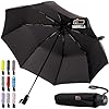GORILLA GRIP Paraguas compacto para lluvia, cierre automático de un solo clic, ligero, portátil, diseñado en Estados Unidos, varillas de fibra de vidrio reforzadas, resistente al viento, fácil de