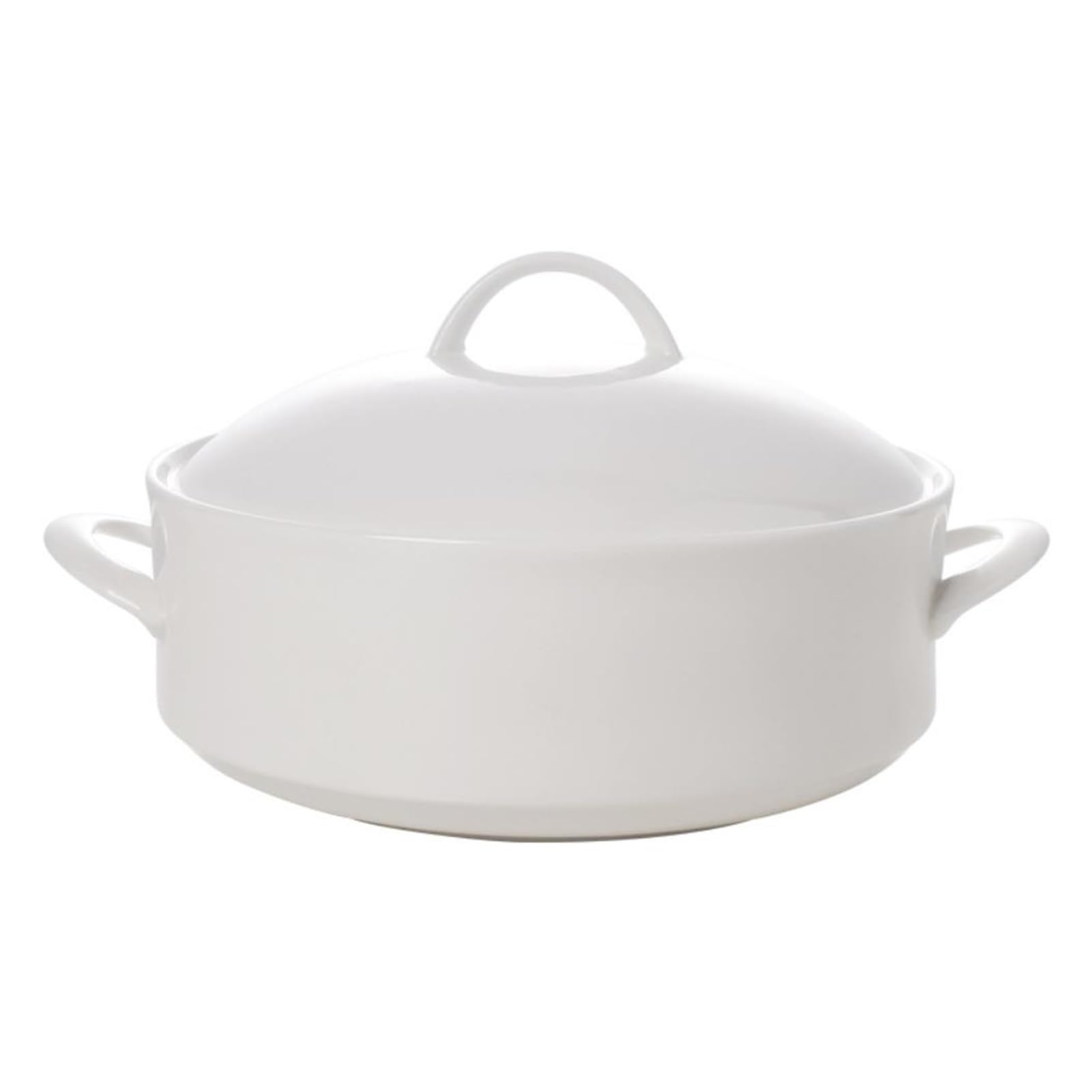 Zuppiera, zuppiera in ceramica con coperchio, ciotole for zuppa bianche pure con doppi manici, porcellana, for cucina di casa e ristorante