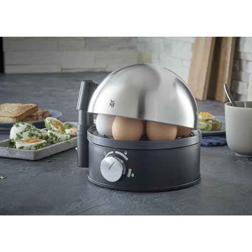 Foto von WMF Stelio Eierkocher Edelstahl, Eierkocher 1 Ei -7 Eier, 380 Watt, punktgenaues Zubereiten dank Härtegradeinstellung, Fortkochstufe, Messbecher mit Eipick