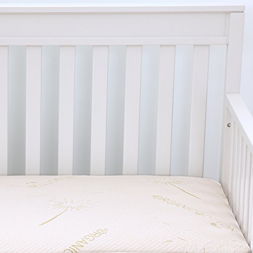 Image of Sealy Baby Healthy Grow Plush Fitted Waterproof Infant Crib Mattress Protector Pad and Toddler Bed Cover, Organic Cotton and PolyBlend Top, Machine Washable and Dryer Friendly, 52 inch x 28 inch- White