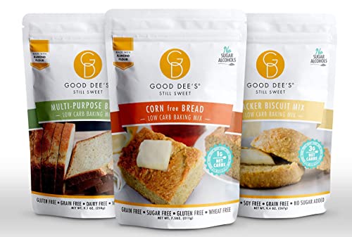 Good Dees Low Carb Baking Mixes, Multi-Purpose Gluten Free Bread Mix, Corn Free Bread Mix Gluten Free & Cracker Keto Biscuit Mix - No Added Sugar, Grain-Free, Dairy-Free - Diabetic, Atkins & Ww Friend #TOP10