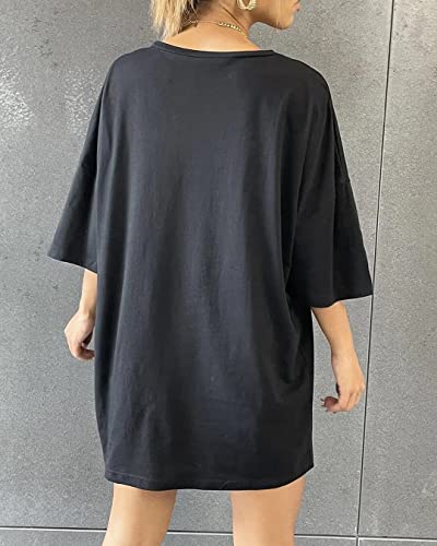Image of REVEXO Women's Cotton Blend Half Sleeve Printed Loose Fit Round Neck T-Shirts.