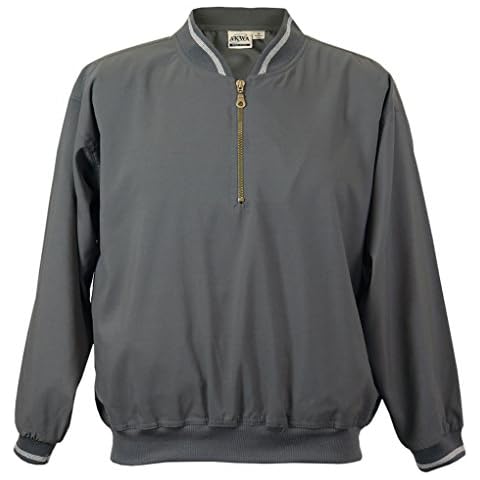 Akwa Men's 1/4 Zip Windshirt Made in USA Charcoal Cover
