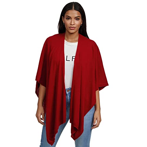 Glamexx24 Écharpe en cachemire pour femme - Taille XXL - Fabriqué en Italie, Bordeaux, taille unique Cover
