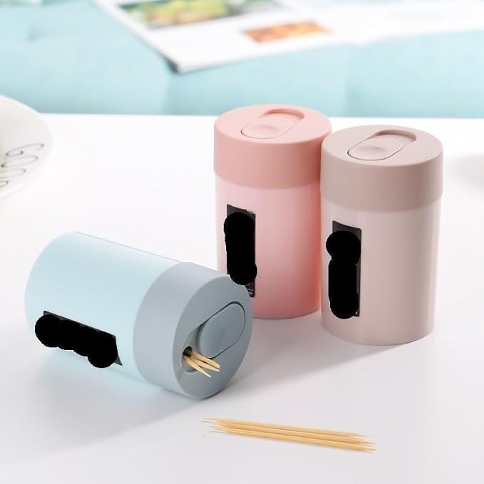 Simple Box Automatic Eject Jar Holder Household Convenient(Blue)