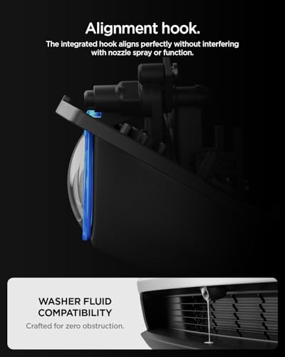 Image of Spigen Front Camera Protector [Ventilated Front Bumper Lens Guard] for Tesla Model Y Juniper & Model Y L (Standard, Premium & Performance 2026 /2025) with Precision Alignment Hook & Clears Fog Fast